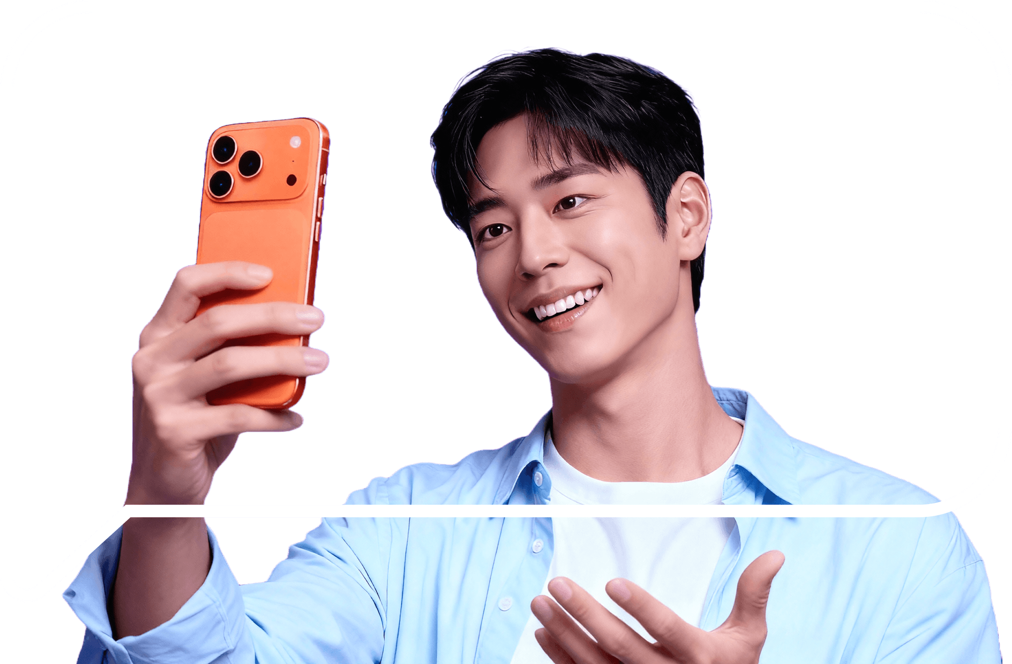 Korean tutor smiling while on a video call